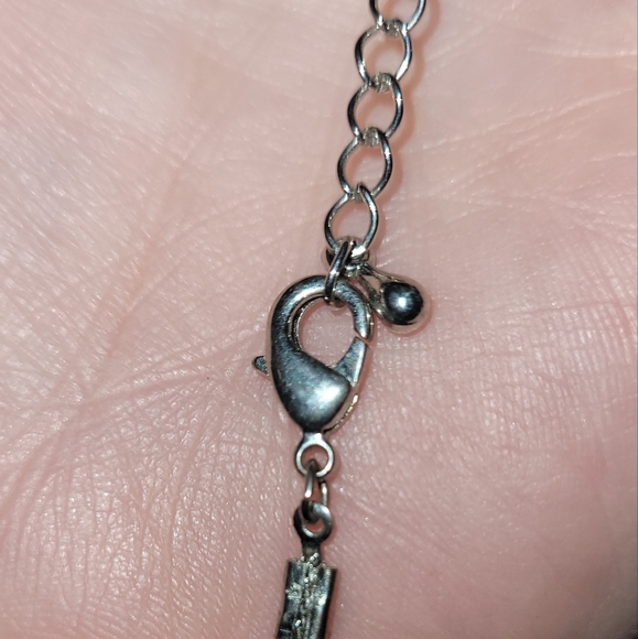 Chain and Black Beaded Drop Choker - Picture 2 of 2